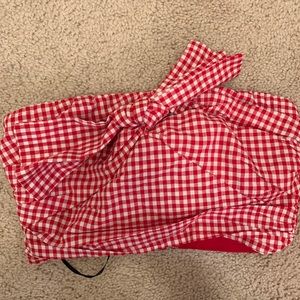 Red Plaid Tube Top
